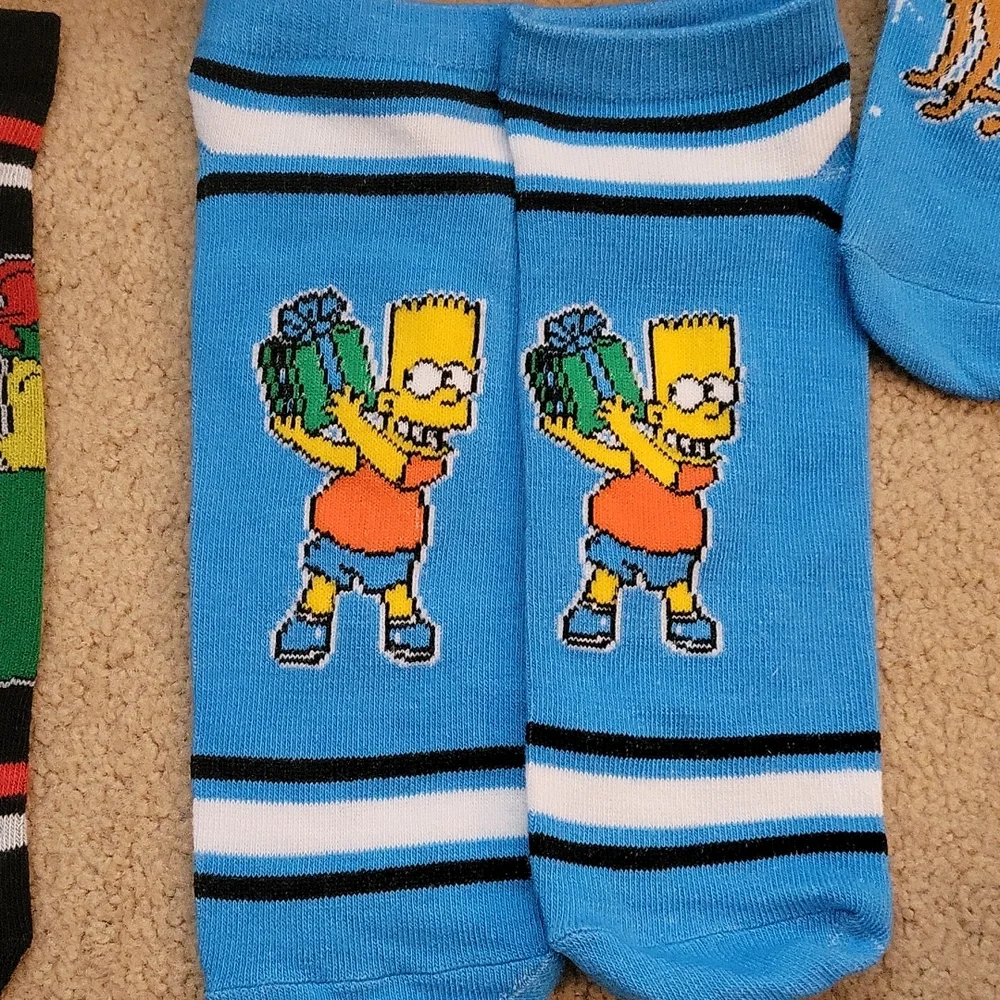 The Simpsons Set of 4 Pair Low Cut Socks Christmas NWOT